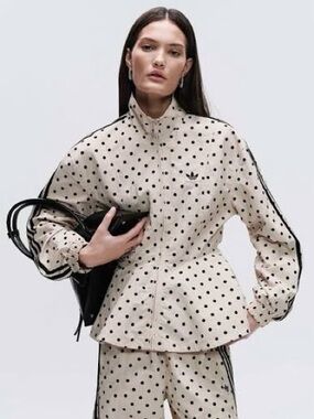 adidas originals x ASOS Black Polka Dot Track Jacket in stone